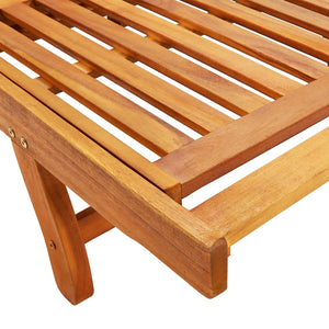 vidaXL Sun Lounger with Cushion Solid Acacia Wood