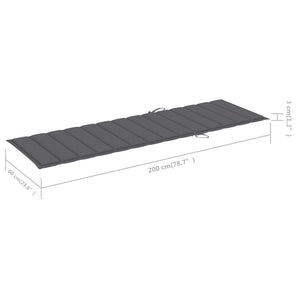 vidaXL Sun Lounger with Table and Cushion Solid Acacia Wood