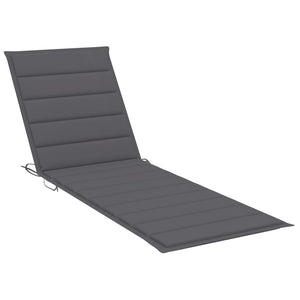 vidaXL Sun Lounger with Table and Cushion Solid Acacia Wood