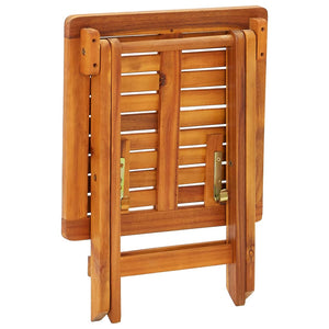 vidaXL Sun Lounger with Table and Cushion Solid Acacia Wood
