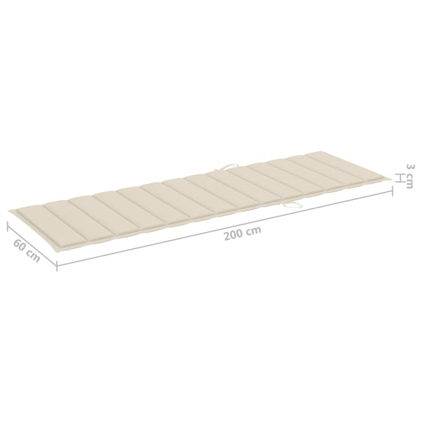 vidaXL Garden Sun Lounger with Cushion Bamboo