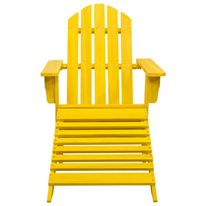 vidaXL Adirondack Garden Chair with Ottoman Solid Fir Wood Yellow