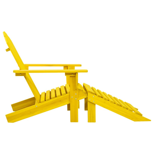 vidaXL Adirondack Garden Chair with Ottoman Solid Fir Wood Yellow