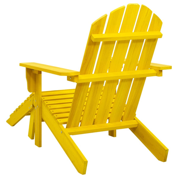vidaXL Adirondack Garden Chair with Ottoman Solid Fir Wood Yellow