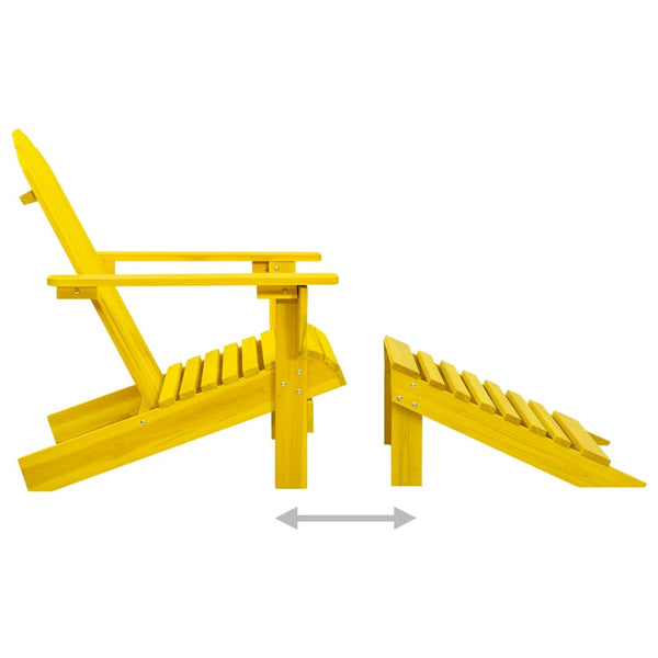 vidaXL Adirondack Garden Chair with Ottoman Solid Fir Wood Yellow