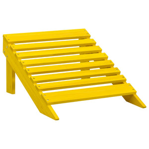vidaXL Adirondack Garden Chair with Ottoman Solid Fir Wood Yellow