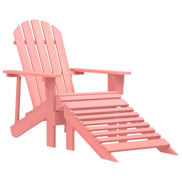 vidaXL Adirondack Garden Chair with Ottoman Solid Fir Wood Pink