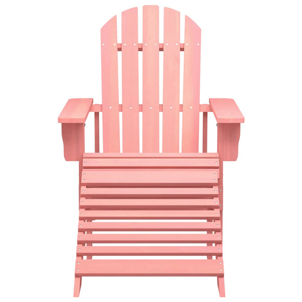vidaXL Adirondack Garden Chair with Ottoman Solid Fir Wood Pink