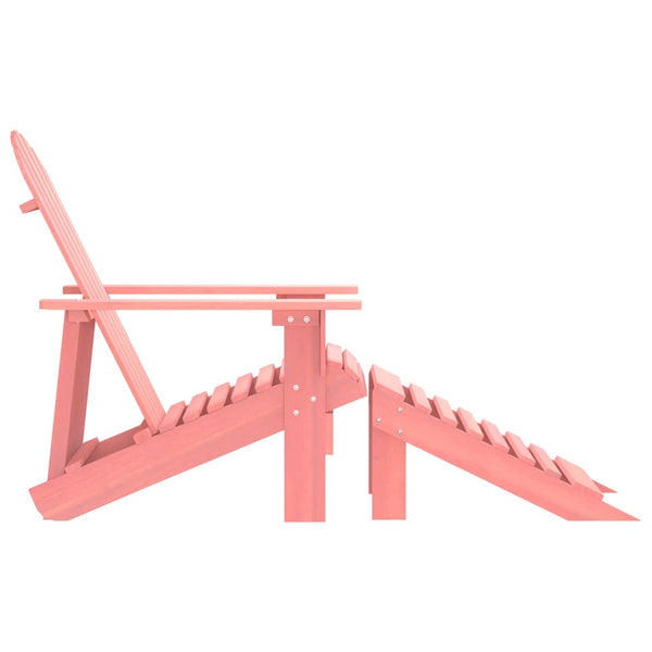 vidaXL Adirondack Garden Chair with Ottoman Solid Fir Wood Pink