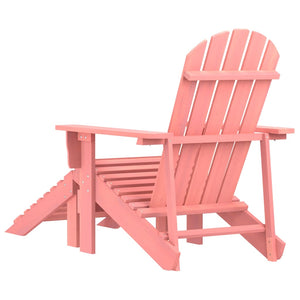 vidaXL Adirondack Garden Chair with Ottoman Solid Fir Wood Pink