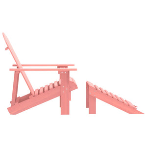 vidaXL Adirondack Garden Chair with Ottoman Solid Fir Wood Pink