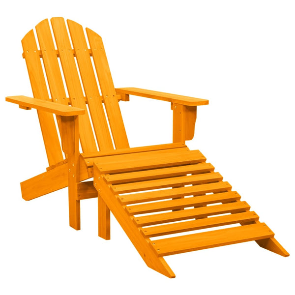 vidaXL Adirondack Garden Chair with Footrest Solid Fir Wood Orange
