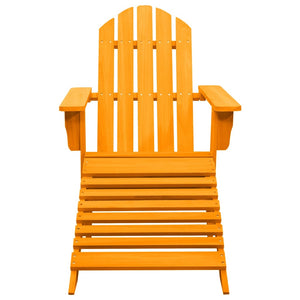 vidaXL Adirondack Garden Chair with Footrest Solid Fir Wood Orange