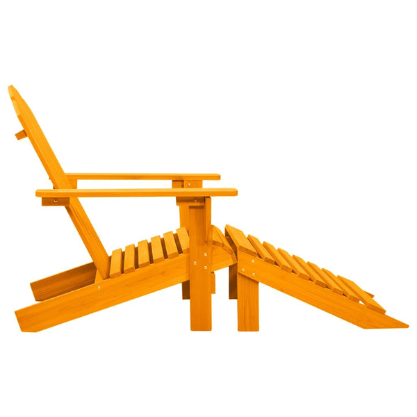 vidaXL Adirondack Garden Chair with Footrest Solid Fir Wood Orange