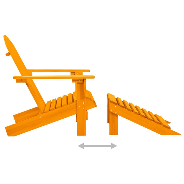 vidaXL Adirondack Garden Chair with Footrest Solid Fir Wood Orange