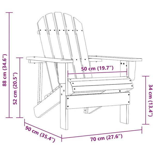 vidaXL Adirondack Garden Chair Solid Fir Wood Orange