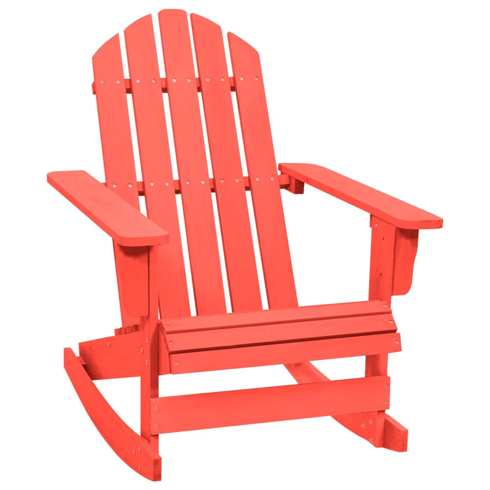 vidaXL Adirondack Rocking Chair Solid Fir Wood Red