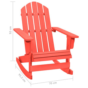 vidaXL Adirondack Rocking Chair Solid Fir Wood Red
