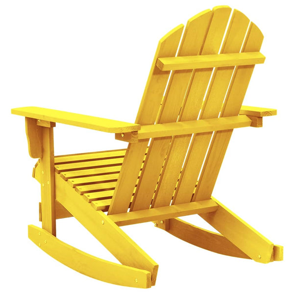vidaXL Adirondack Rocking Chair Solid Fir Wood Yellow
