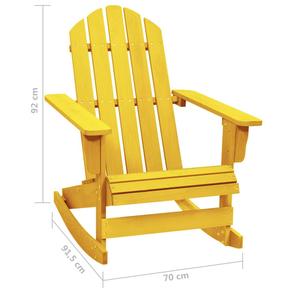 vidaXL Adirondack Rocking Chair Solid Fir Wood Yellow