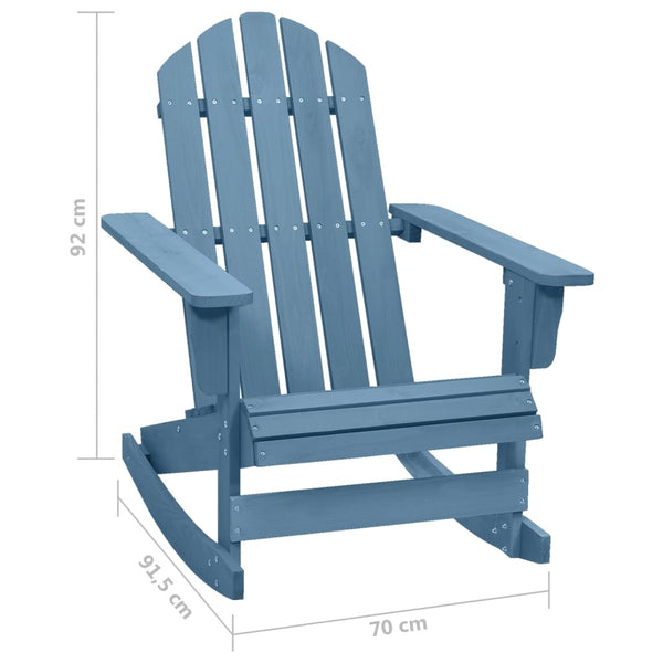 vidaXL Adirondack Rocking Chair Solid Fir Wood Blue