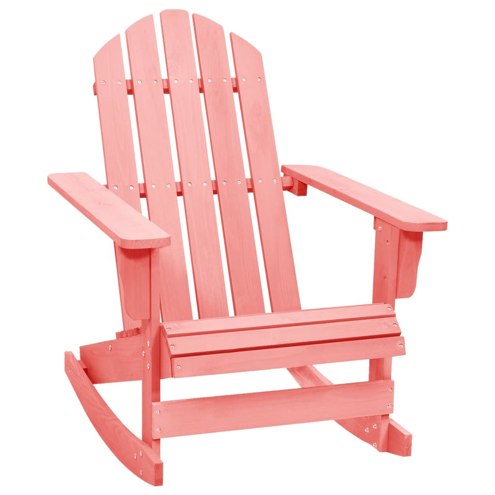 vidaXL Adirondack Rocking Chair Solid Fir Wood Pink