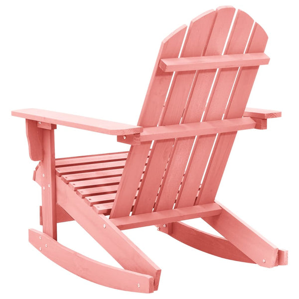 vidaXL Adirondack Rocking Chair Solid Fir Wood Pink