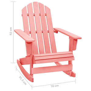 vidaXL Adirondack Rocking Chair Solid Fir Wood Pink