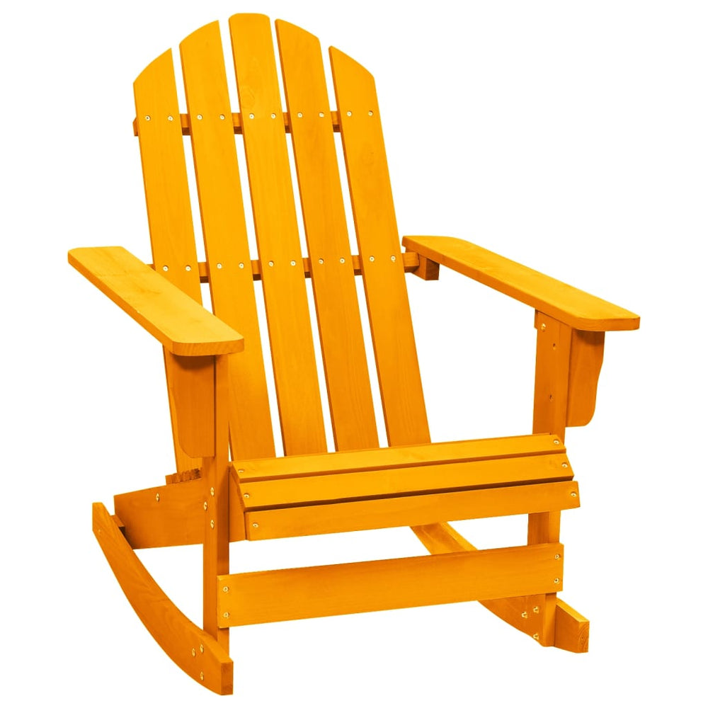 vidaXL Adirondack Rocking Chair Solid Fir Wood Orange