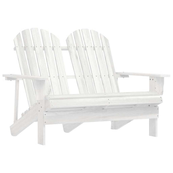 vidaXL 2-Seater Adirondack Garden Bench Solid Fir Wood White