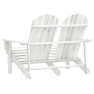 vidaXL 2-Seater Adirondack Garden Bench Solid Fir Wood White