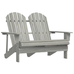 vidaXL Adirondack Garden Bench 2-Seater Solid Fir Wood Grey