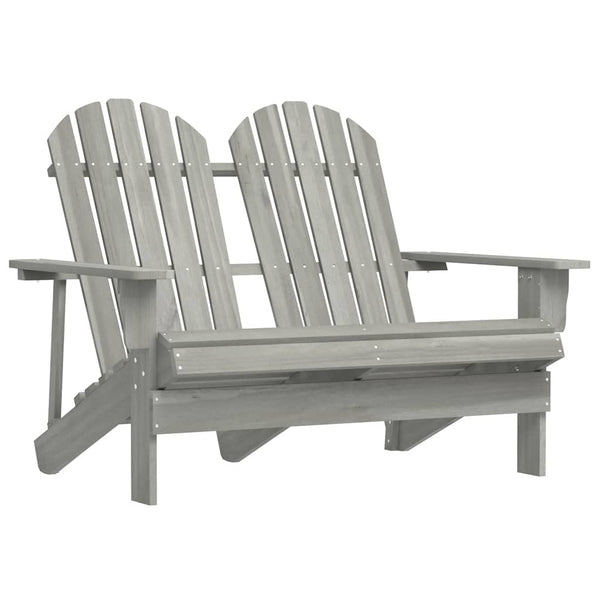 vidaXL Adirondack Garden Bench 2-Seater Solid Fir Wood Grey