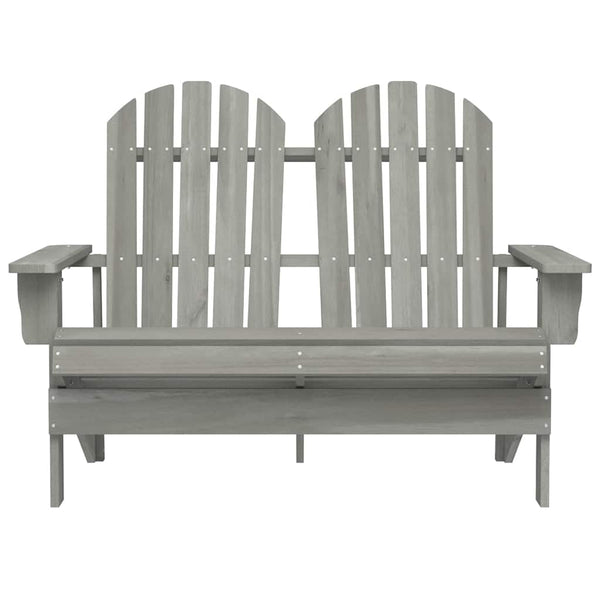 vidaXL Adirondack Garden Bench 2-Seater Solid Fir Wood Grey