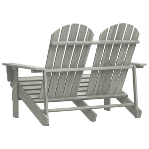 vidaXL Adirondack Garden Bench 2-Seater Solid Fir Wood Grey