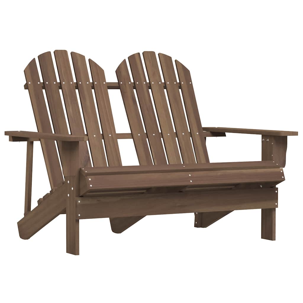 vidaXL Adirondack Garden Bench 2-Seater Solid Fir Wood Brown