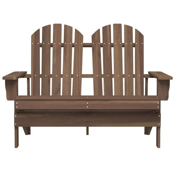 vidaXL Adirondack Garden Bench 2-Seater Solid Fir Wood Brown