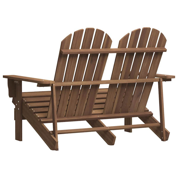 vidaXL Adirondack Garden Bench 2-Seater Solid Fir Wood Brown