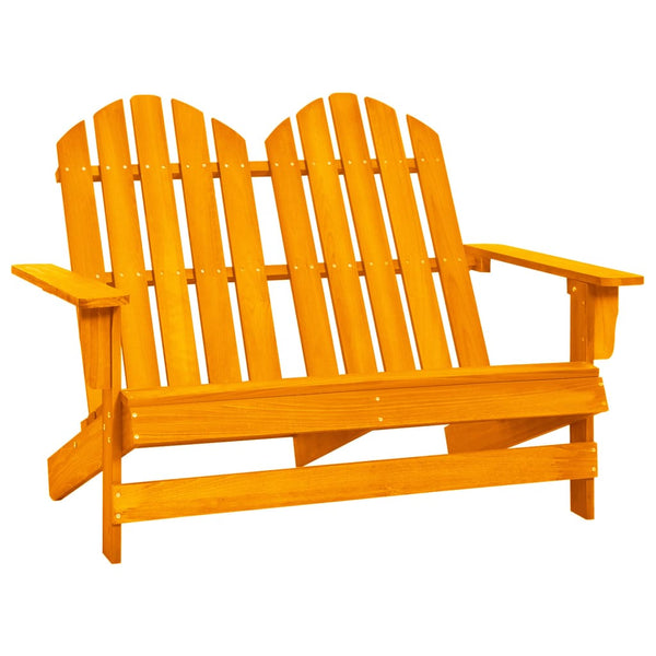 vidaXL Adirondack Garden Bench 2-Seater Solid Fir Wood Orange