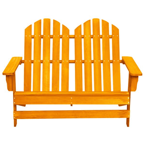 vidaXL Adirondack Garden Bench 2-Seater Solid Fir Wood Orange