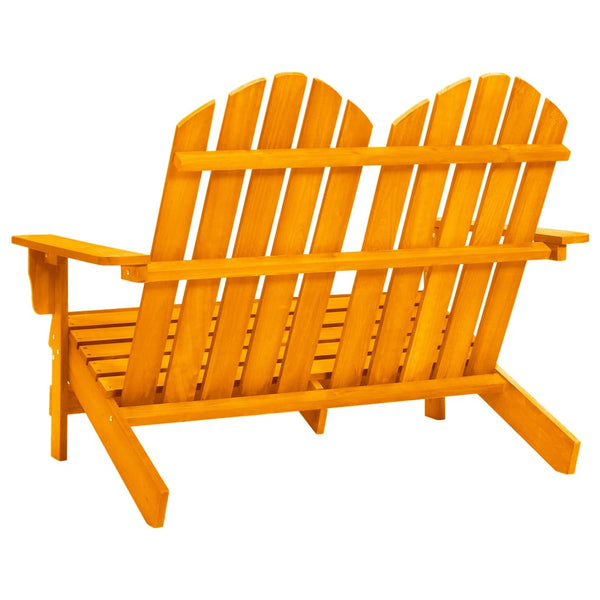 vidaXL Adirondack Garden Bench 2-Seater Solid Fir Wood Orange