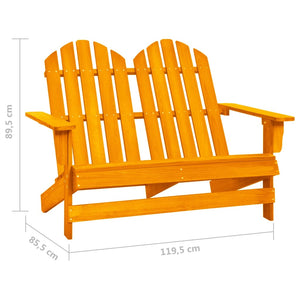 vidaXL Adirondack Garden Bench 2-Seater Solid Fir Wood Orange