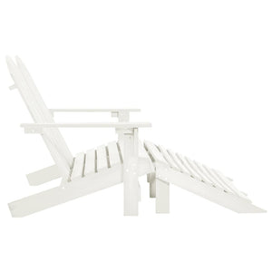 vidaXL Adirondack Garden Bench 2-Seater with Footrest Firwood White