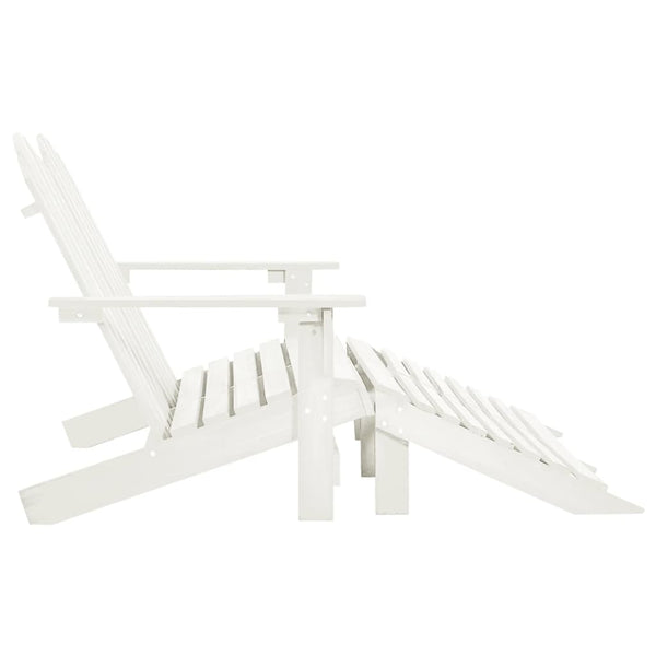 vidaXL Adirondack Garden Bench 2-Seater with Footrest Firwood White