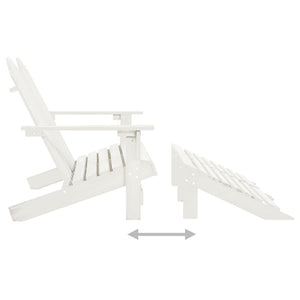 vidaXL Adirondack Garden Bench 2-Seater with Footrest Firwood White