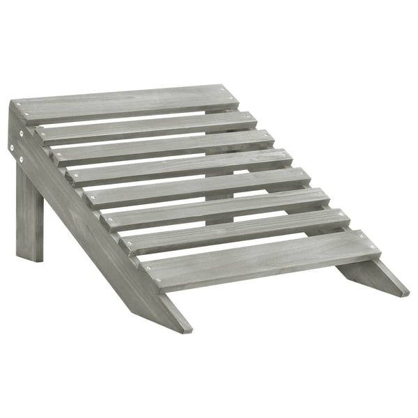vidaXL 2-Seater Adirondack Garden Bench with Ottoman Fir Wood Grey