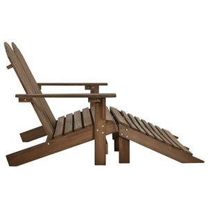 vidaXL 2-Seater Adirondack Garden Bench with Footrest Firwood Brown