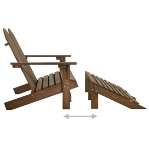 vidaXL 2-Seater Adirondack Garden Bench with Footrest Firwood Brown
