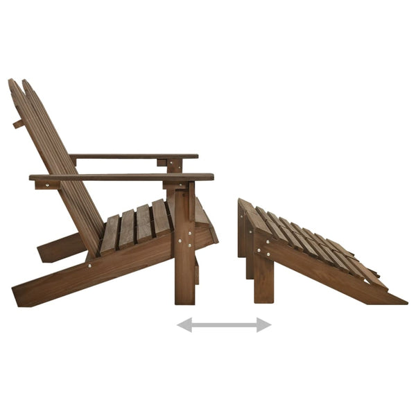 vidaXL 2-Seater Adirondack Garden Bench with Footrest Firwood Brown