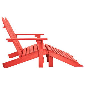 vidaXL Adirondack Garden Bench 2-Seater with Footrest Fir Wood Red